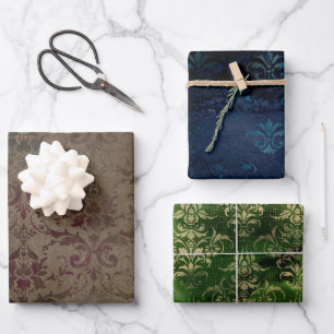 Victorian Gothic Grunge Wrapping Paper, Dark  Paper Sheets