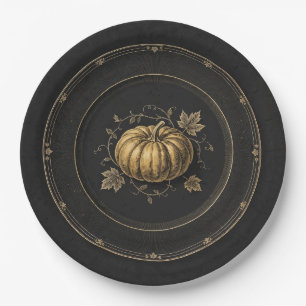 Victorian Gothic Halloween Pumpkin Dinner Plate