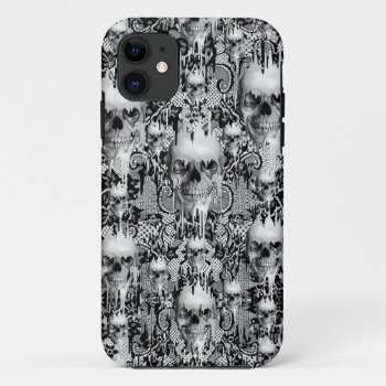 Victorian Gothic Lace Skull Pattern Iphone 11 Case by KPattersonDesign at Zazzle