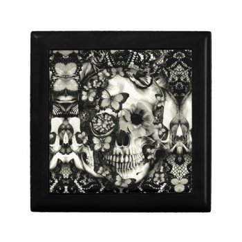 Victorian Gothic Lace Skull Pattern Keepsake Box by KPattersonDesign at Zazzle