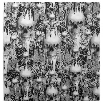 Victorian Gothic Lace Skull Pattern Napkin by KPattersonDesign at Zazzle