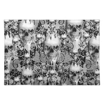 Victorian Gothic Lace Skull Pattern Placemat by KPattersonDesign at Zazzle