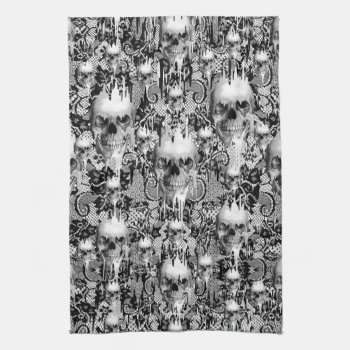 Victorian Gothic Lace Skull Pattern Towel by KPattersonDesign at Zazzle