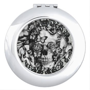 Victorian Gothic  Lace Skull Vanity Mirror by KPattersonDesign at Zazzle