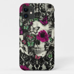 Victorian Gothic Lace Skull With Pink Accents Iphone 11 Case at Zazzle