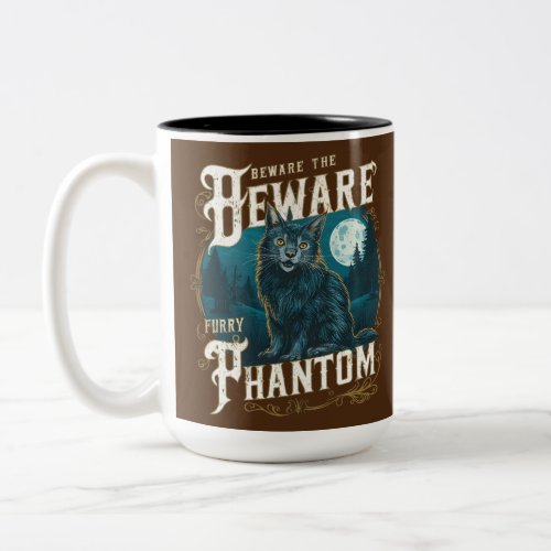 Victorian Gothic Maine Coon Mysterious Nighttime  Two_Tone Coffee Mug