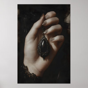Victorian Gothic Pendant Art Printable Dark Poster