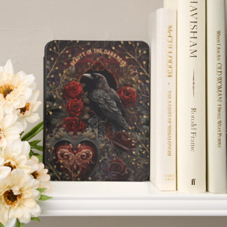 Victorian Gothic Raven Red Rose Dark Romantic Kindle Cover