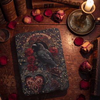 Victorian Gothic Raven Red Rose Dark Romantic Kindle Cover