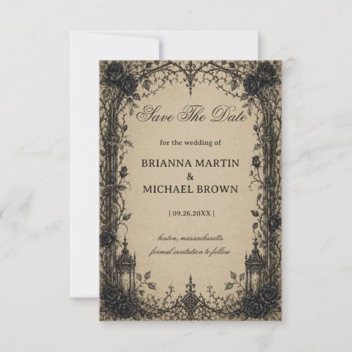 Victorian Gothic Rose Save The Date