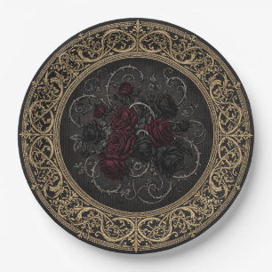 Victorian Gothic Roses Dinner Plate