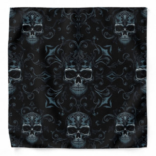 Victorian Gothic Skulls & Filigree Bandana