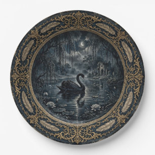 Victorian Gothic Swan Dinner Plate