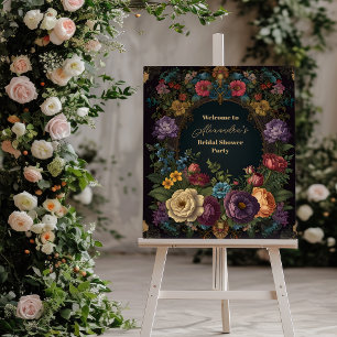 Victorian Gothic Vintage Floral Bridal Foam Board