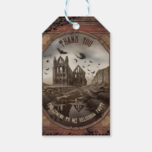 Victorian Gothic Vintage Whitby Abbey Dracula Hall Gift Tags