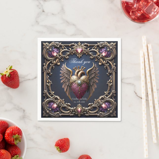 Victorian Gothic Wedding Collection Napkins (Insitu)