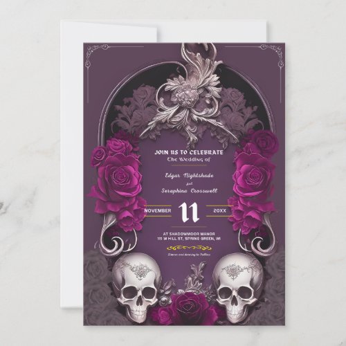 Victorian Gothic Wedding Invitations Halloween