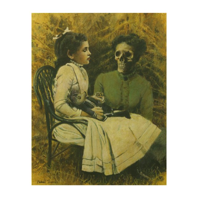 Victorian Gothic Wolf Child Wood Canvas (Front)