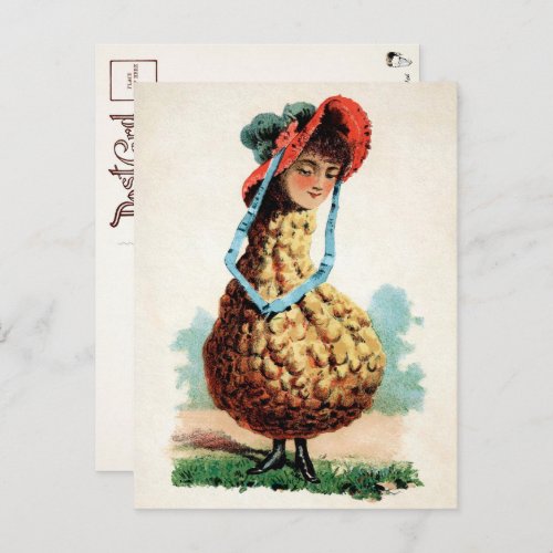 Victorian Gourd Girl Postcard 