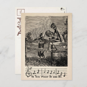 Victorian Grasshopper Song Postcard
