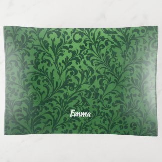 Victorian Green Floral Design Jewelry Holder