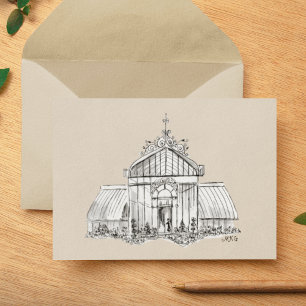 Victorian Greenhouse Botanical Garden Elegant Art Note Card