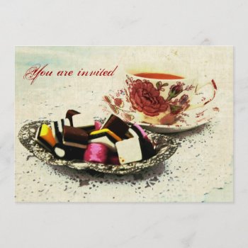 Victorian Grunge Tea Party Invitation by justbecauseiloveyou at Zazzle
