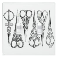 Victorian hairdresser scissors elegant poster, Zazzle