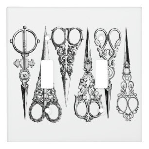 Victorian hairdresser scissors elegant light switch cover