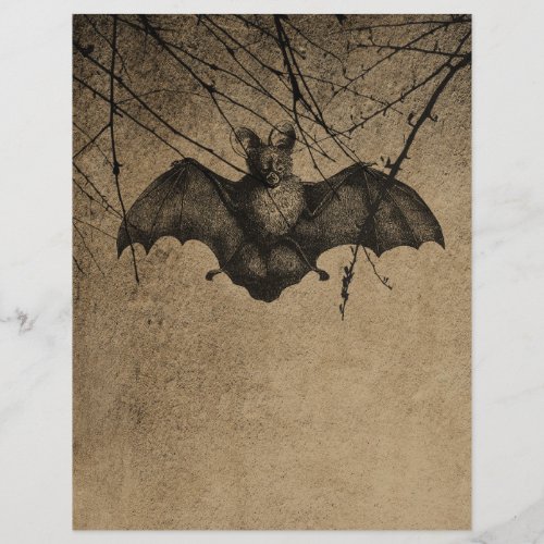 Victorian Halloween Bat Scrapbook Paper