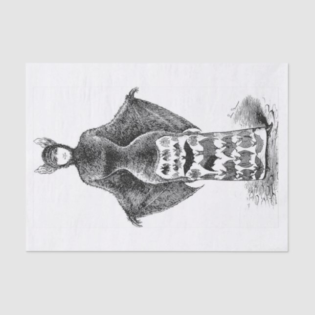 Victorian Halloween costume decoupage Tissue Paper (Front)