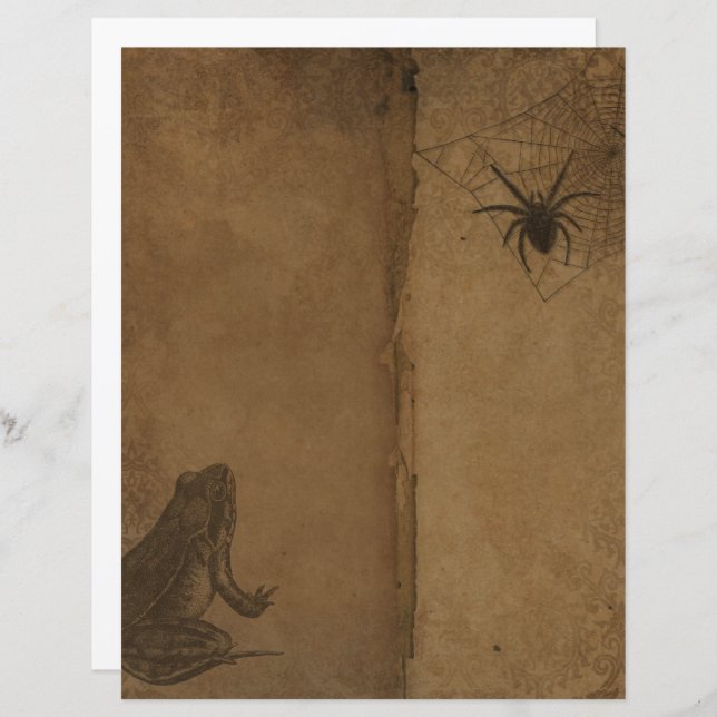 Victorian Halloween Gothic Frog Scrapbook Paper (Front/Back)