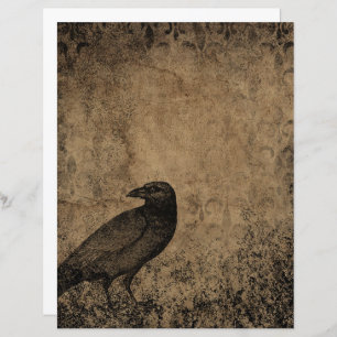 Victorian Halloween Gothic Raven Scrapbook Paper