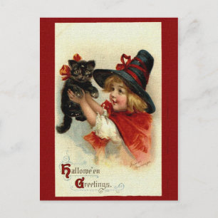 Victorian Halloween Greetings Postcard