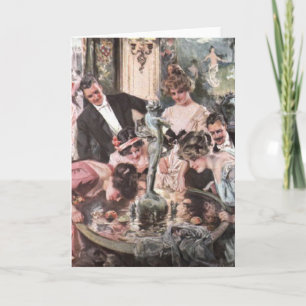 Victorian Halloween Party Card