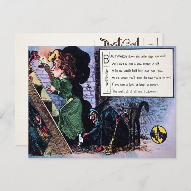 Victorian Halloween Poem 1 Postcard (Front/Back)