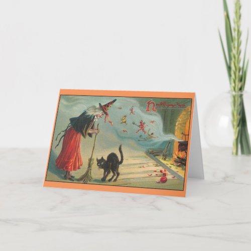 Victorian Halloween Witch Brew Greeting Card