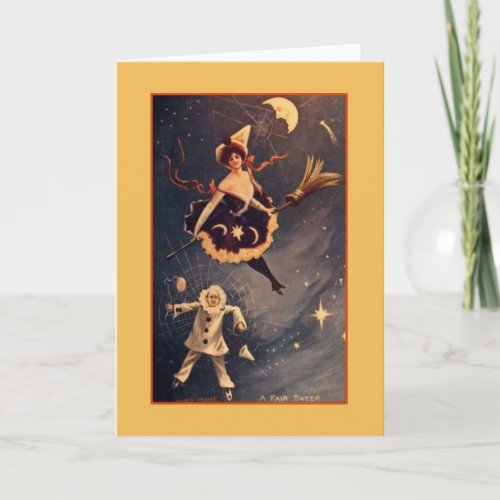 Victorian Halloween Witch Greeting Card