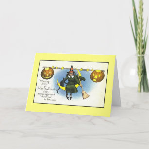 Victorian Halloween Witch Greeting Card