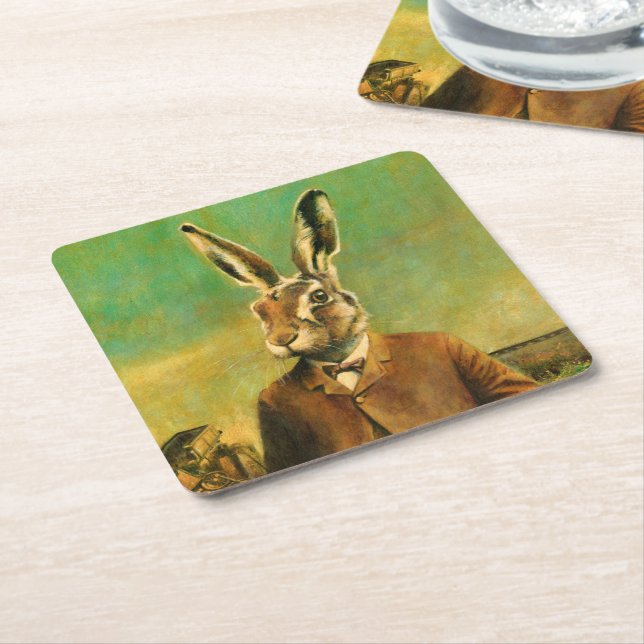 Victorian Hare Custom Coaster (Angled)