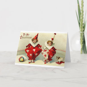 Victorian Harlequin Valentine's Day Card