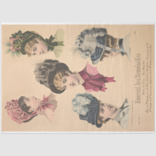 Victorian Hats Paris Fashion Vintage Decoupage Tissue Paper
