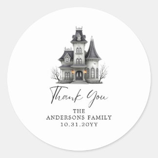 Victorian Haunted House Adult Halloween Party Classic Round Sticker