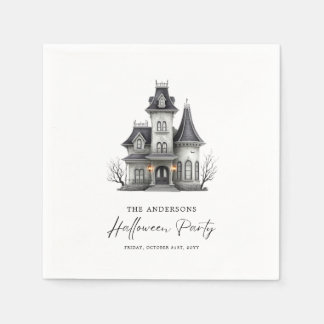 Victorian Haunted House Adult Halloween Party Napkins