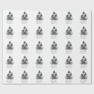 Victorian Haunted House Happy Halloween Wrapping Paper