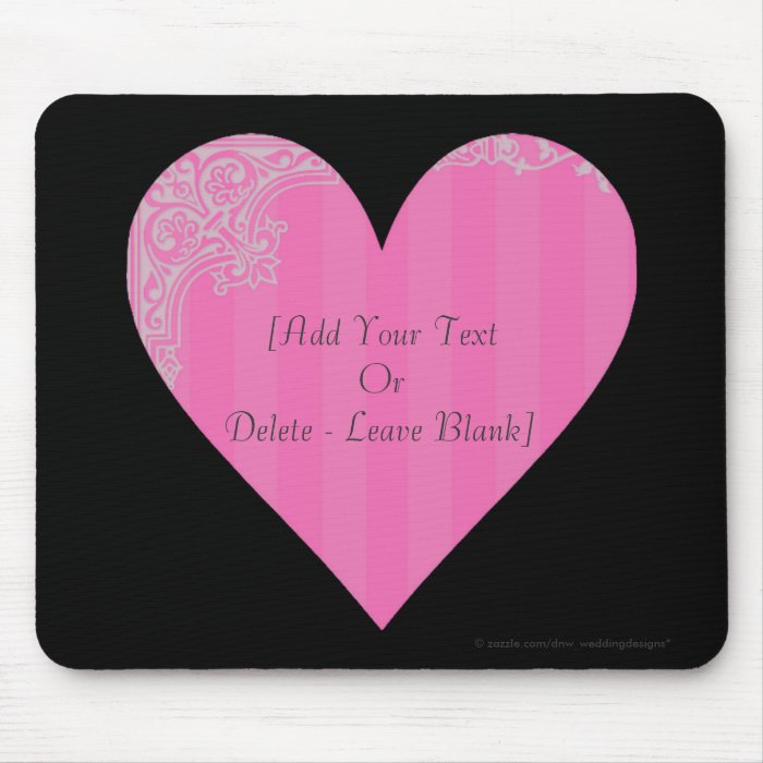 Victorian Heart   Pink & Gray Mouse Pads