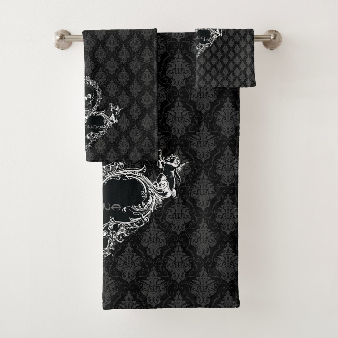 Victorian Heart With Skull Bath Towel Set Zazzle