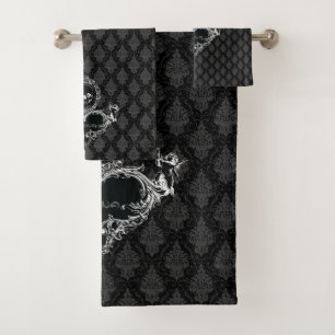 Victorian Heart With Skull Bath Towel Set