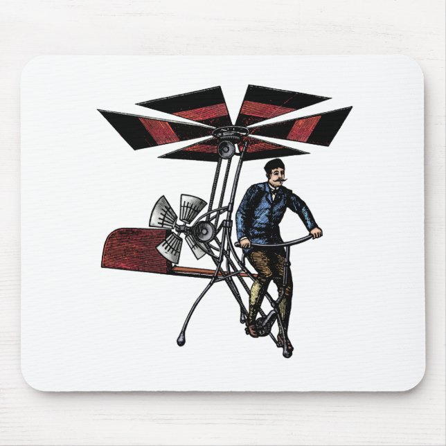 Victorian Helicopter Aircraft Contraption Mouse Pad (Front)