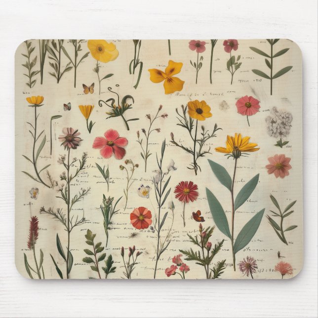 Victorian Herbarium style image Mouse Pad (Front)